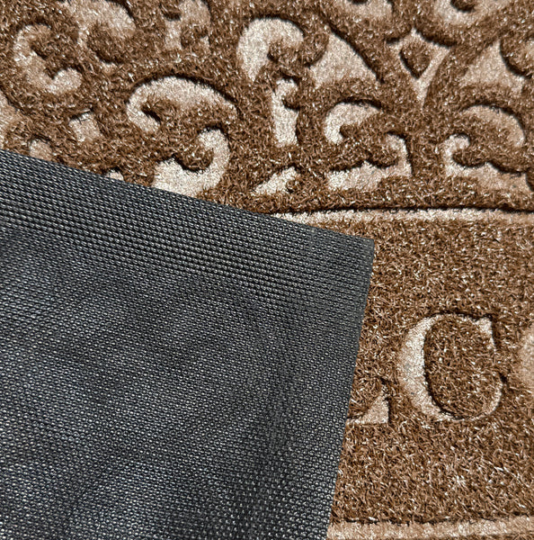 Brown Welcome All-Season Sturdy Absorbent Non-Slip Rubber Backing Multipurpose Door Mat
