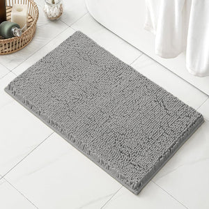 23"x15" - Light Grey Soft Cozy Plush Chenille Bath Mat Bathroom Rug