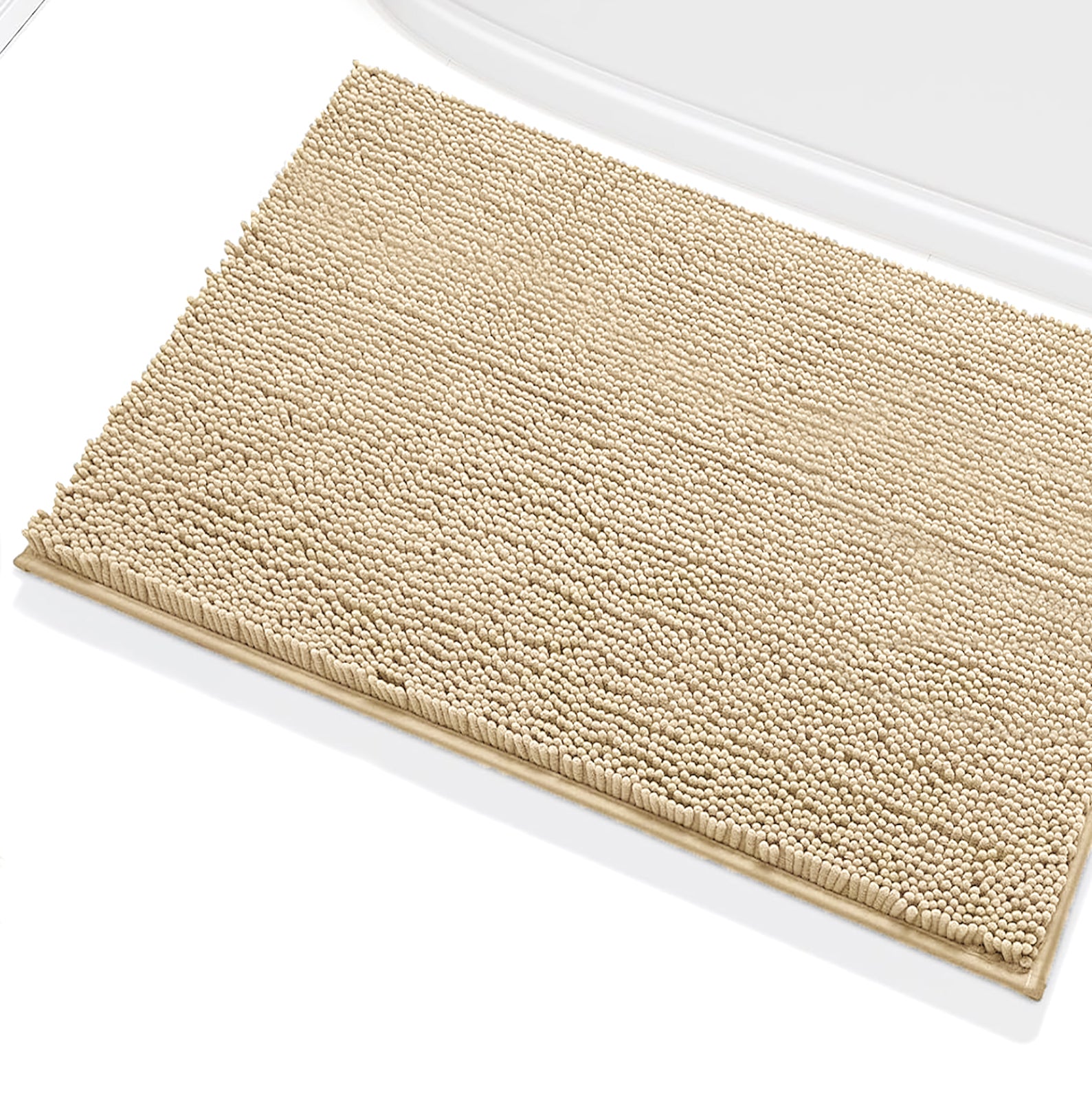 47"x27" - Beige Soft Cozy Plush Chenille Bath Mat Bathroom Rug