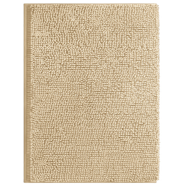 47"x27" - Beige Soft Cozy Plush Chenille Bath Mat Bathroom Rug