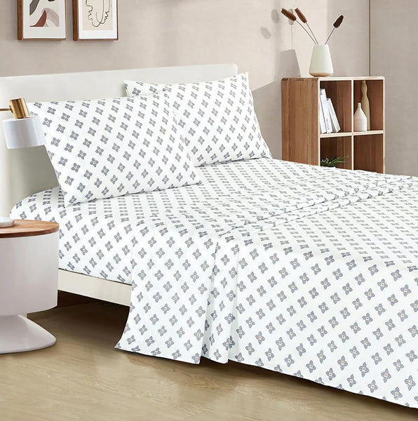 7 Piece Blue Paisley Comforter Set Soft Bedding