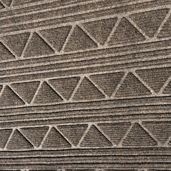 Taupe Geometric All-Season Sturdy Absorbent Non-Slip Rubber Backing Multipurpose Door Mat