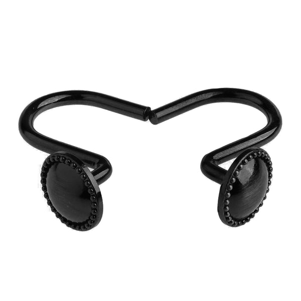 12 Piece Set - Matte Black Button Heavy Duty Shower Curtain Hooks Rings Rustproof Metal