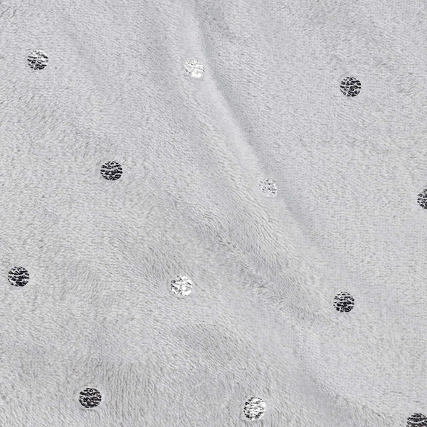 Silver Polka Dots Super Soft Warm Flannel Fleece Plush Microfiber Bed Throw Blanket