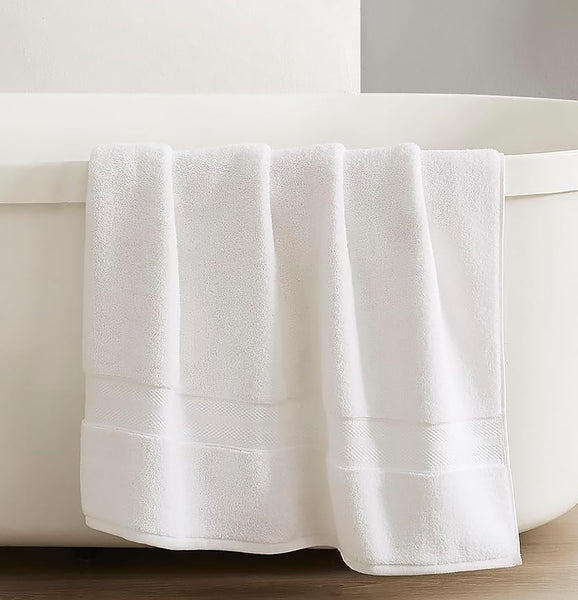 White Cotton Super Soft Lightweight Absorbent Bath Towel 27"x54"