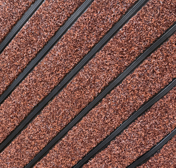 Rust Geometric All-Season Sturdy Absorbent Non-Slip Rubber Backing Multipurpose Door Mat
