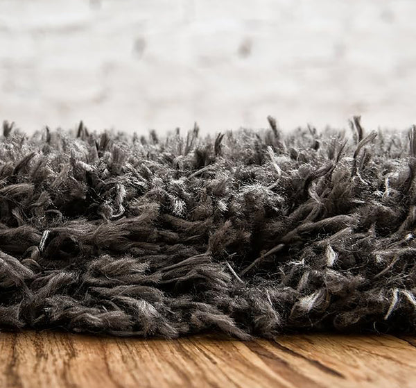 Charcoal Gray Modern Soft Plush High-Pile Shag Hallway Runner Rug - 2'7" x 12'