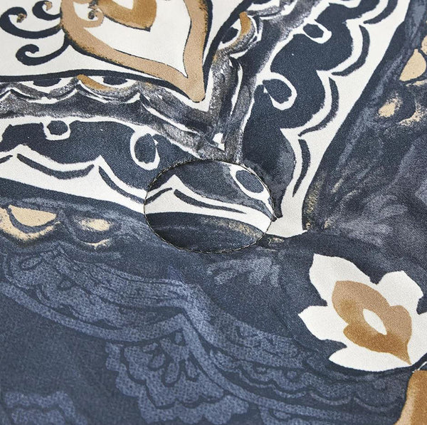 7 Piece Blue Paisley Comforter Set Soft Bedding