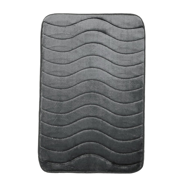 Set of 2 Dark Grey Memory Foam Soft Comfortable Ultra Absorbent Non-Slip Bath Mat