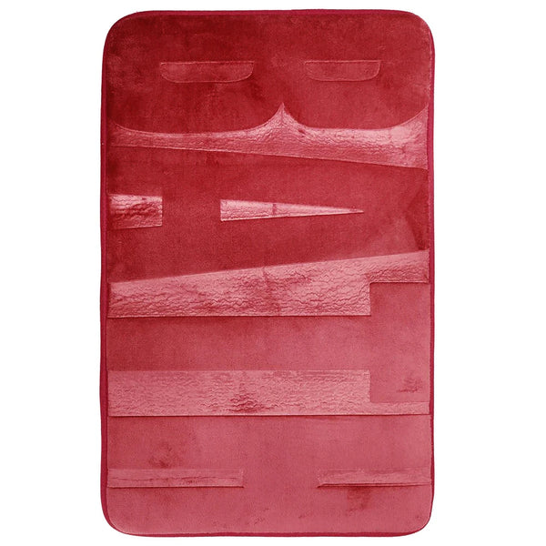 Set of 2 Red Bath Words Memory Foam Soft Comfortable Ultra Absorbent Non-Slip Bath Mat