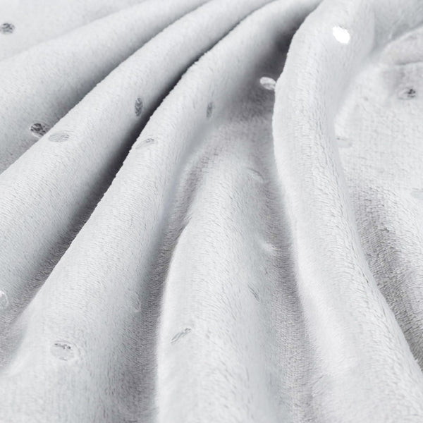 Silver Polka Dots Super Soft Warm Flannel Fleece Plush Microfiber Bed Throw Blanket