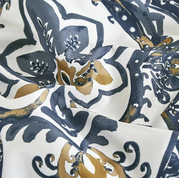 7 Piece Blue Paisley Comforter Set Soft Bedding