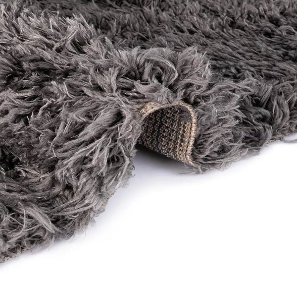 Charcoal Gray Modern Soft Plush High-Pile Shag Hallway Runner Rug - 2'7" x 12'