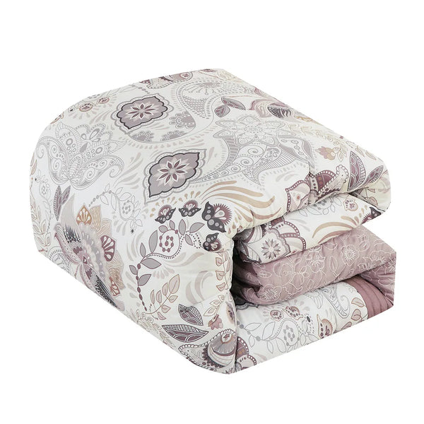 7 Piece Floral Paisley Bedding Comforter Set
