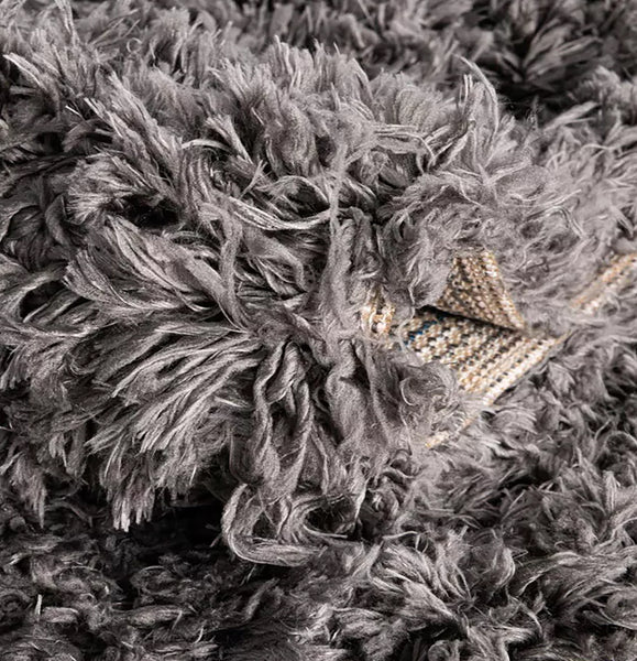 Charcoal Gray Modern Soft Plush High-Pile Shag Hallway Runner Rug - 2'7" x 12'
