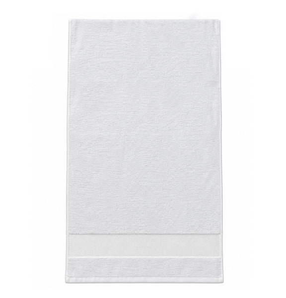 3-Piece White 100% Cotton Bath Towel Set Soft Absorbent Bathroom Towels with Decorative Woven Border