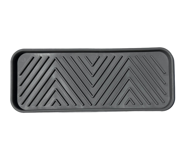 Grey Non-Slip TPR Kitchen Sink Sponge Holder Tray Mat - 2 Pack
