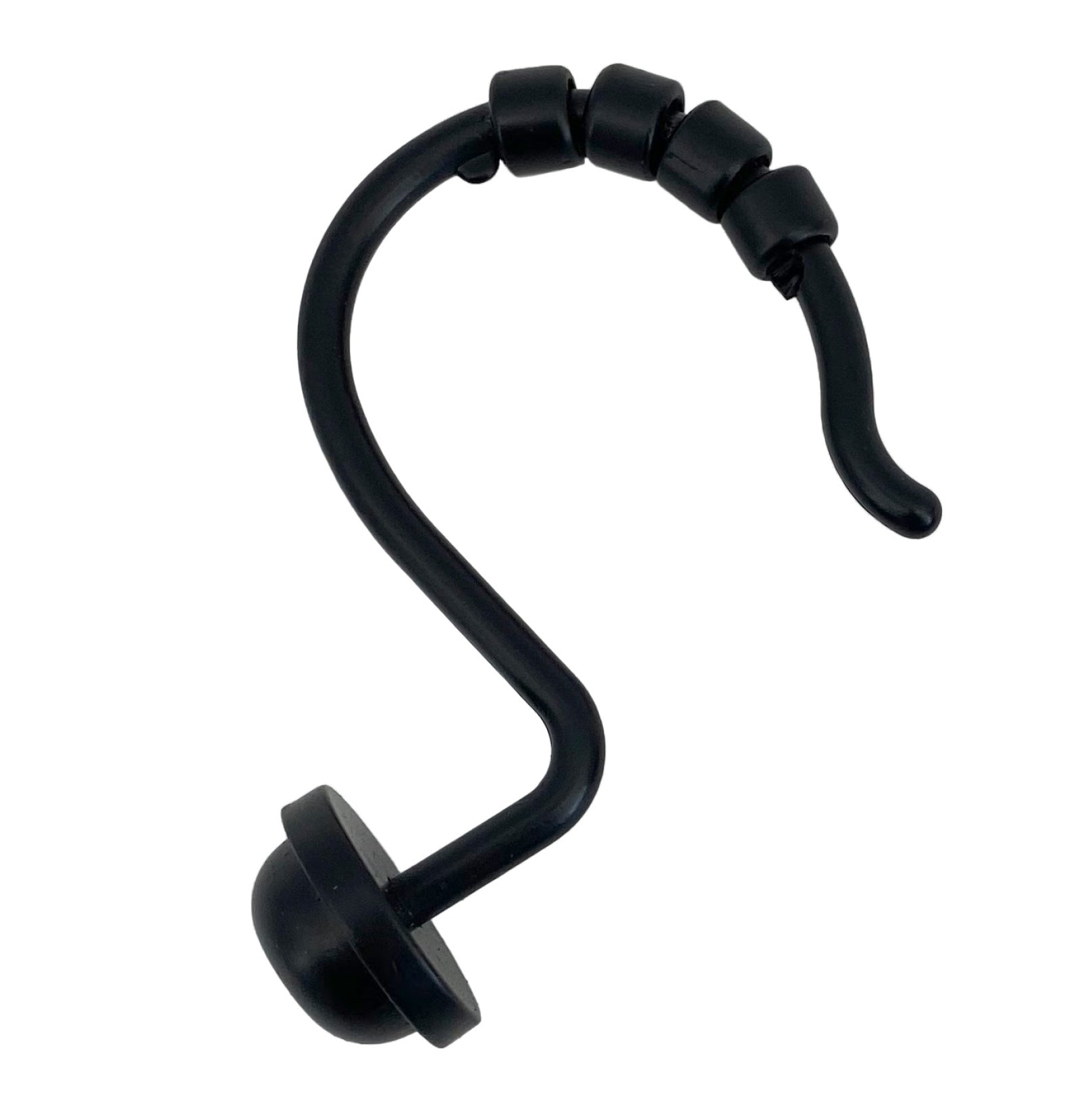 12 Piece Set - Matte Black Heavy Duty Shower Curtain Hooks Rings Rustproof Metal