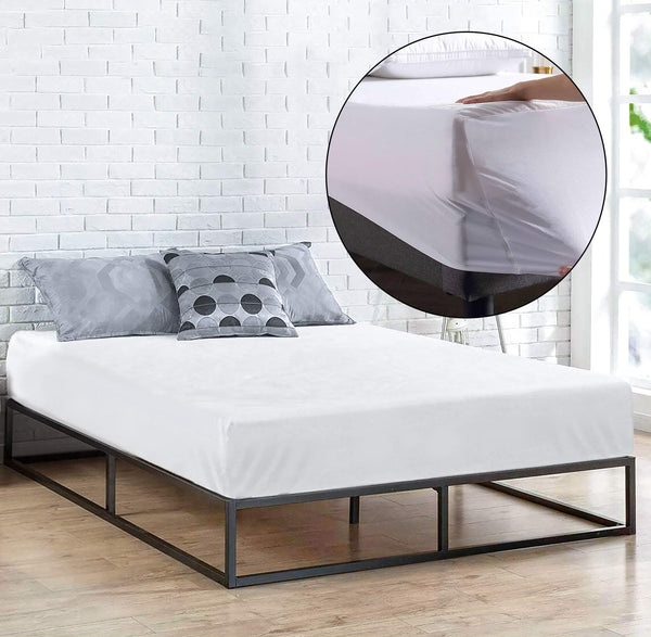 King Size Waterproof Mattress Pad Fitted Elastic Cover Protector - Stretches up 15" Inches
