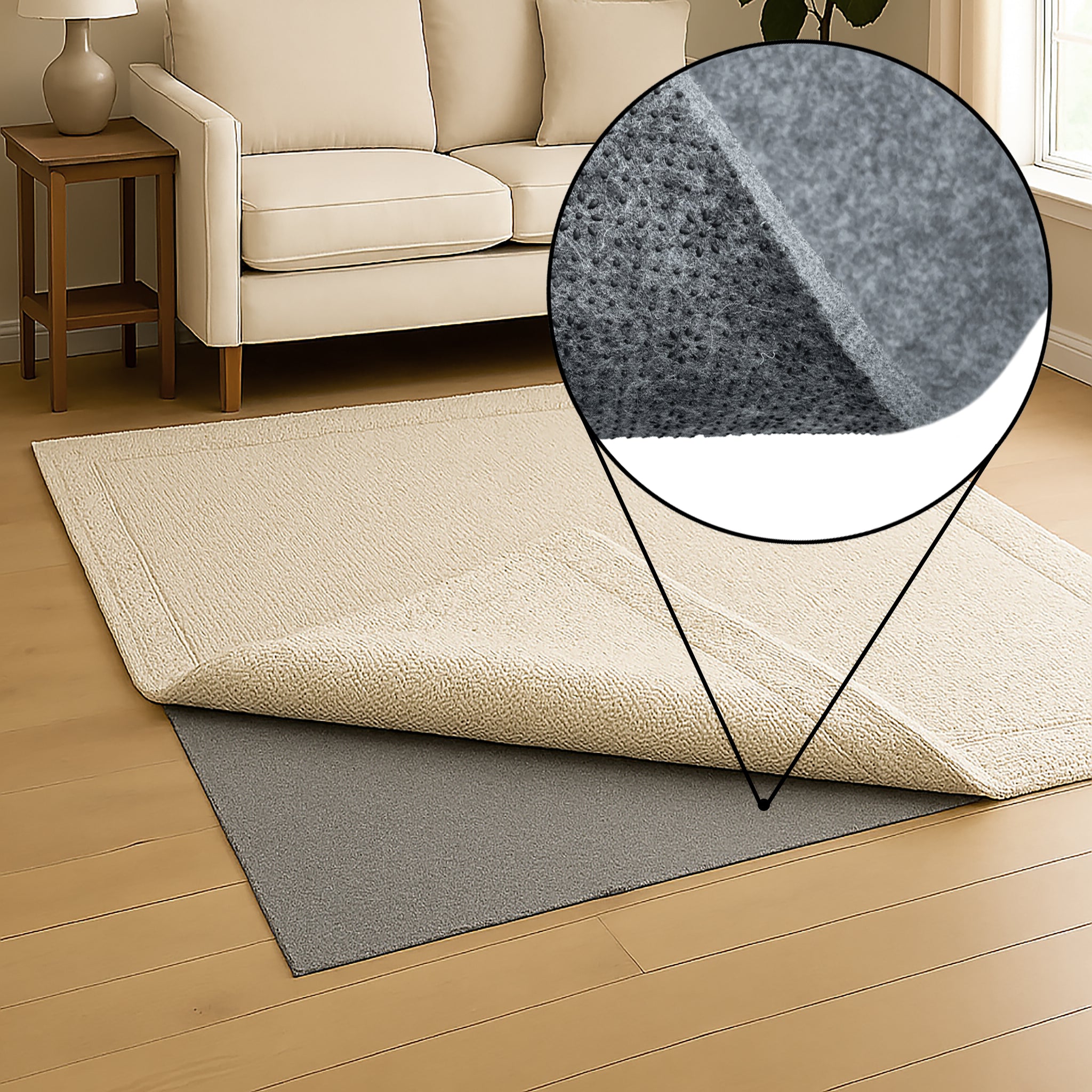 1/3" Thick Premium Non-slip Reduce Noise Carpet Mat Rug Pad for Hardwood Floor