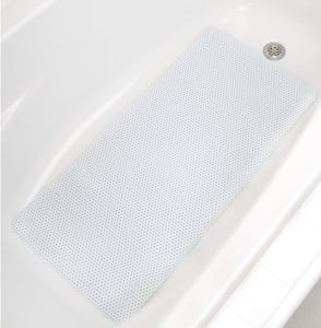 White Non-Slip Foam Bathtub Shower Mat With Suction Cups