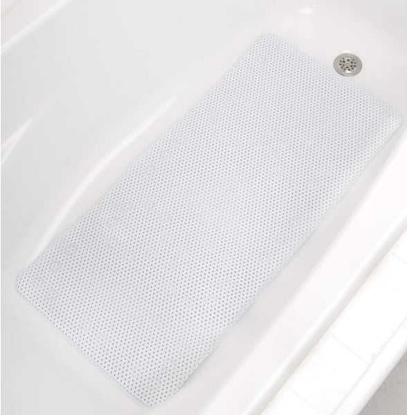 White Non-Slip Foam Bathtub Shower Mat With Suction Cups