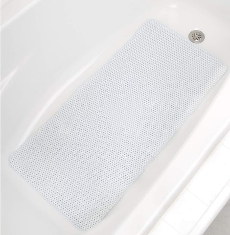 White Non-Slip Foam Bathtub Shower Mat With Suction Cups