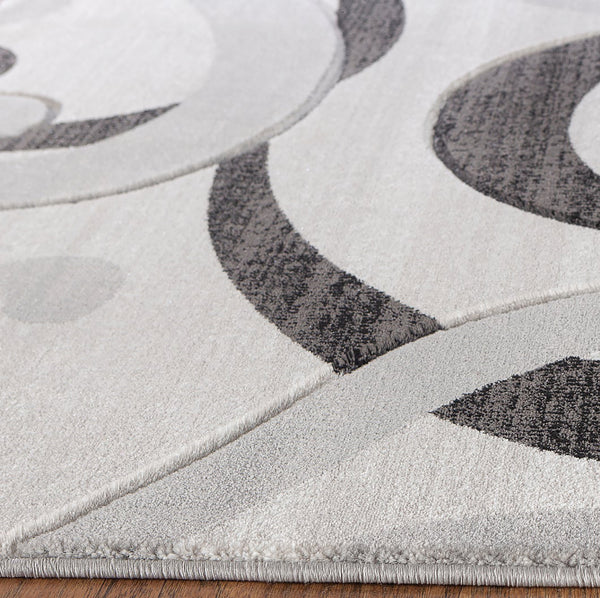 Turquoise Swirls Hand-Carved Soft Living Room Area Rug