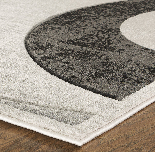 Grey Silver Geometric Hand-Carved Soft Living Room Area Rug