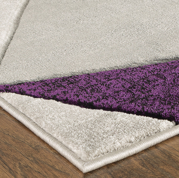 Purple Geometric Triangles Hand-Carved Soft Living Room Area Rug