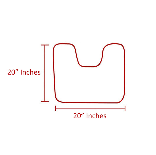 Red Soft Cozy Plush Chenille Contour Bath Mat Bathroom Rug