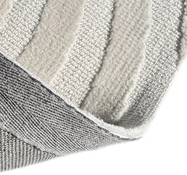 2x3 Ivory Light Cream Waves Stripes Geometric Abstract Soft Pile Boho Minimal Door Mat Area Rug