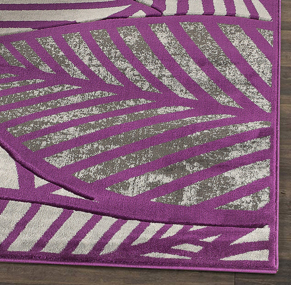 Purple Leaf Hand-Carved Soft Living Room Area Rug