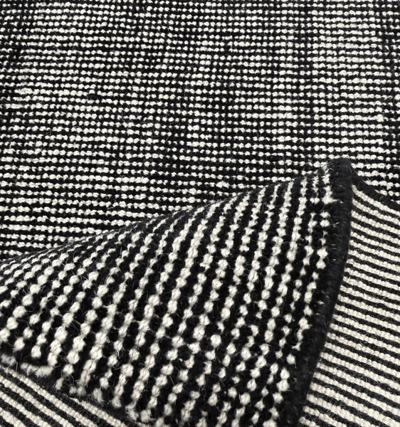 Black Modern Hand-Knotted Wool Runner Rug -  2'8" x 13'10"