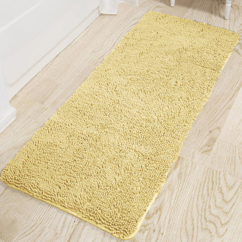 21"x59" - Long Yellow Soft Cozy Plush Chenille Bath Mat Bathroom Rug