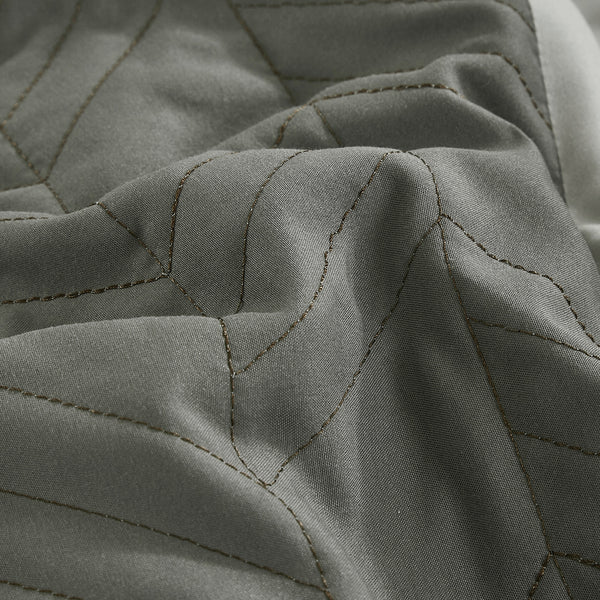 Rust and Grey Striped Geometric Modern 9 Piece Bed-in-a-bag Comforter Set
