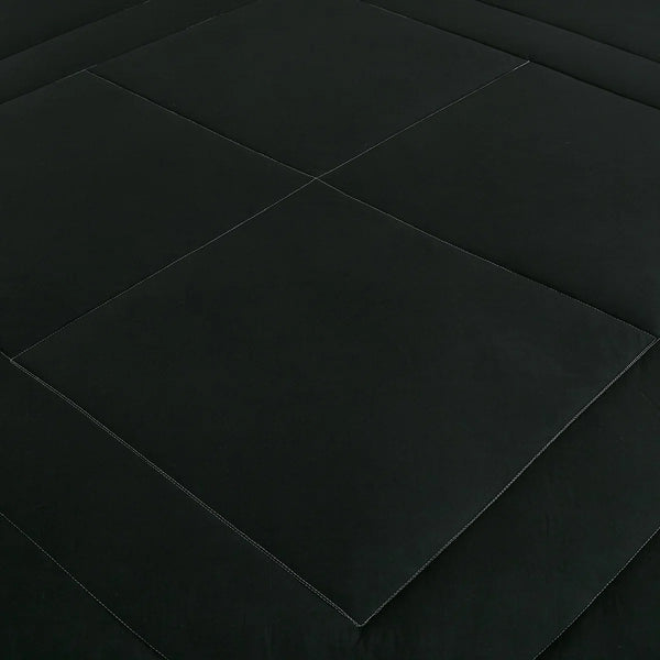 Black White Solid Geometric Modern 9 Piece Bed-in-a-bag Comforter Set