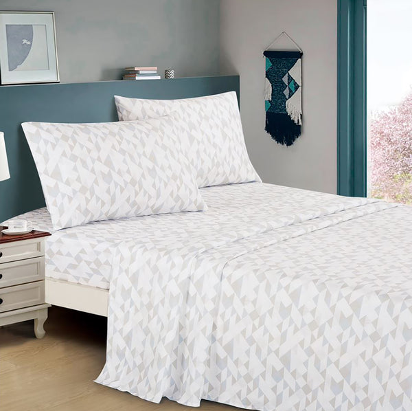 7 Piece Geometric Modern Comforter Set Soft Bedding