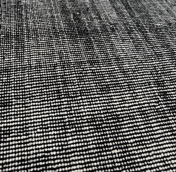 Black Modern Hand-Knotted Wool Runner Rug -  2'8" x 13'10"