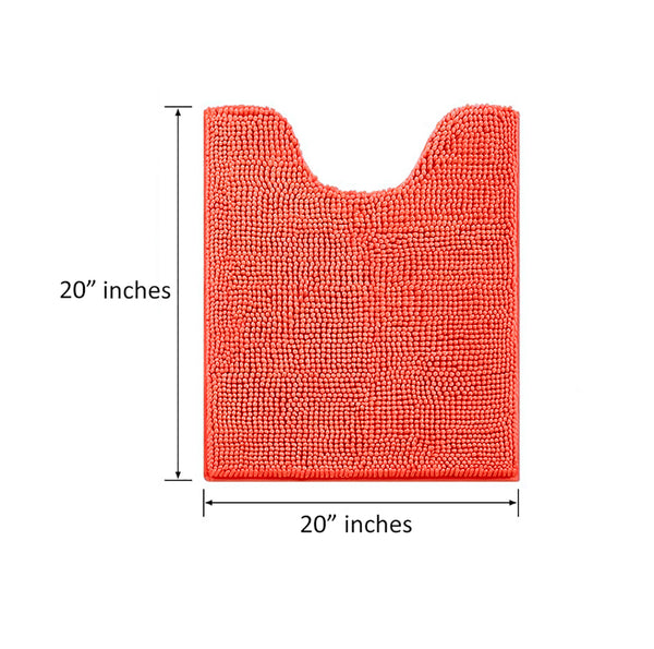 Coral Soft Cozy Plush Chenille Contour Bath Mat Bathroom Rug