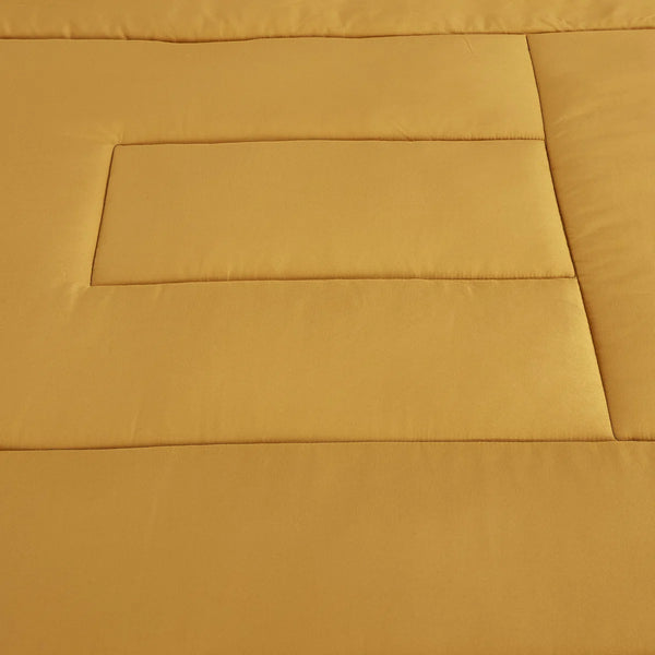 Orange Grey Solid Geometric Modern 9 Piece Bed-in-a-bag Comforter Set