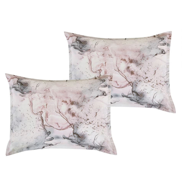 7 Piece Pink Grey Abstract Modern Comforter Set Soft Bedding