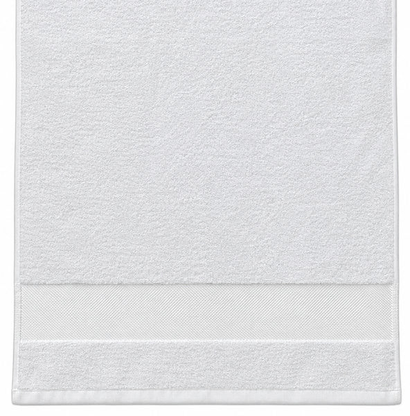 3-Piece White 100% Cotton Bath Towel Set Soft Absorbent Bathroom Towels with Decorative Woven Border
