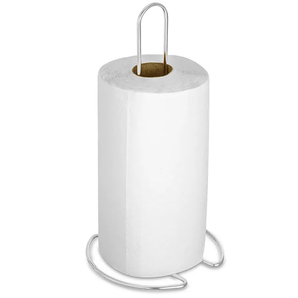 13" Tall - Silver Metal Paper Towel Holder