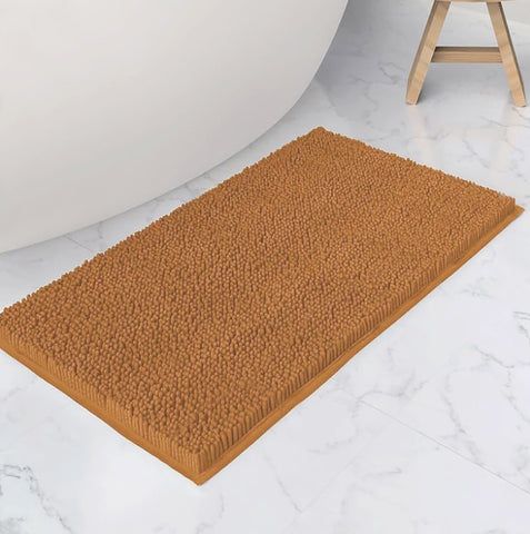 24"x16" - Large Pumpkin Soft Cozy Plush Chenille Bath Mat Bathroom Rug