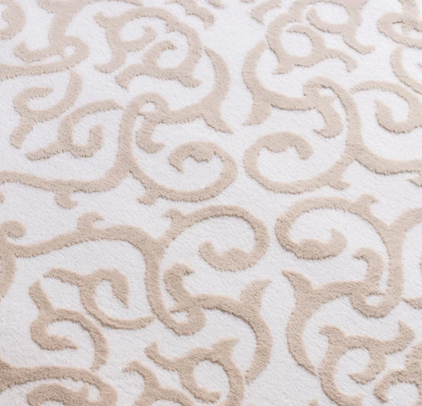 Ivory Beige Traditional Medallion Hallway Runner Rug - 3' x 9'10"