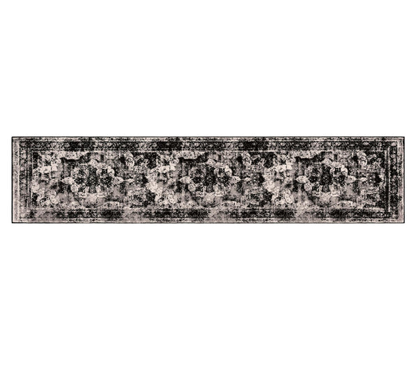 Distressed Vintage Runner Rug Black/Gray Long Hallway Area Rug - 3'3" x 19'8"