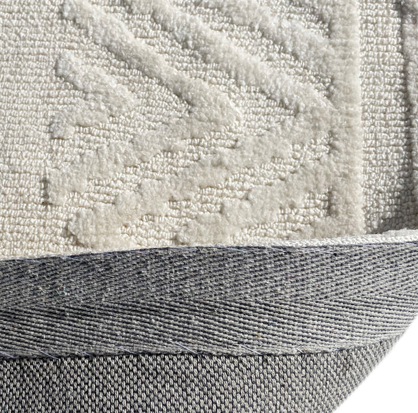 2x3 Ivory Light Cream Waves Geometric Abstract Soft Pile Boho Minimal Door Mat Area Rug