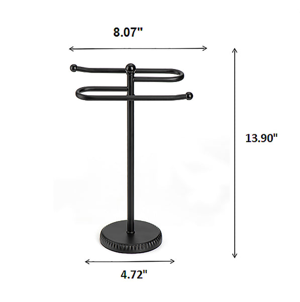 Matte Black Stainless Steel S-Design Fingertip Towel Holder With Heavy Base