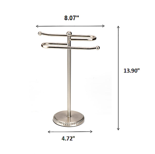 Brushed Satin Nickle Stainless Steel S-Design Fingertip Towel Holder With Heavy Base